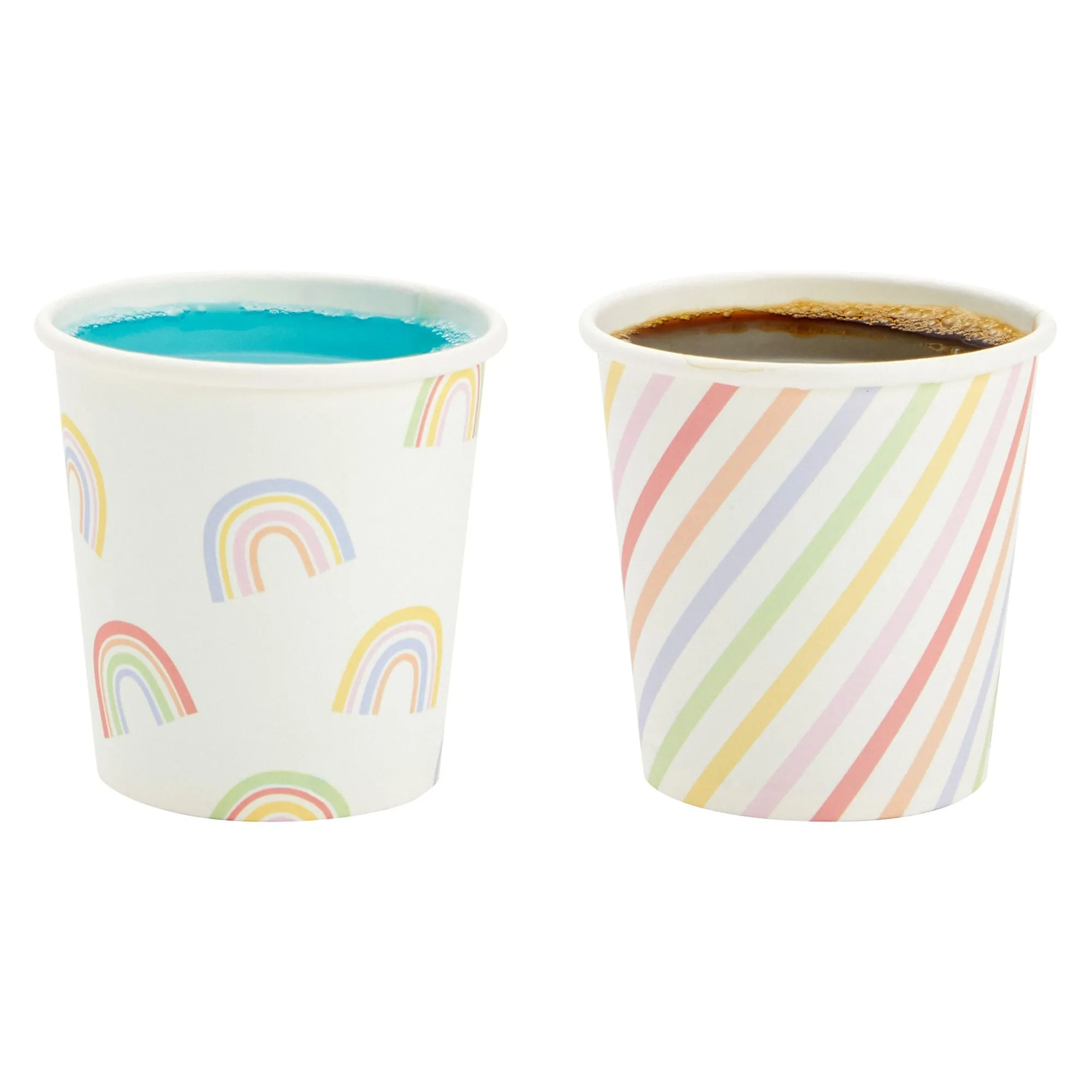 100 Pack Disposable Mini Paper Cups for Espresso, Mouthwash, Coffee (4oz, 4 Colorful Designs)