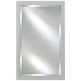 Afina Basix 20" x 30" Satin White Recessed Left Or Right Hinged Single Door Beveled Mirror Medicine Cabinet