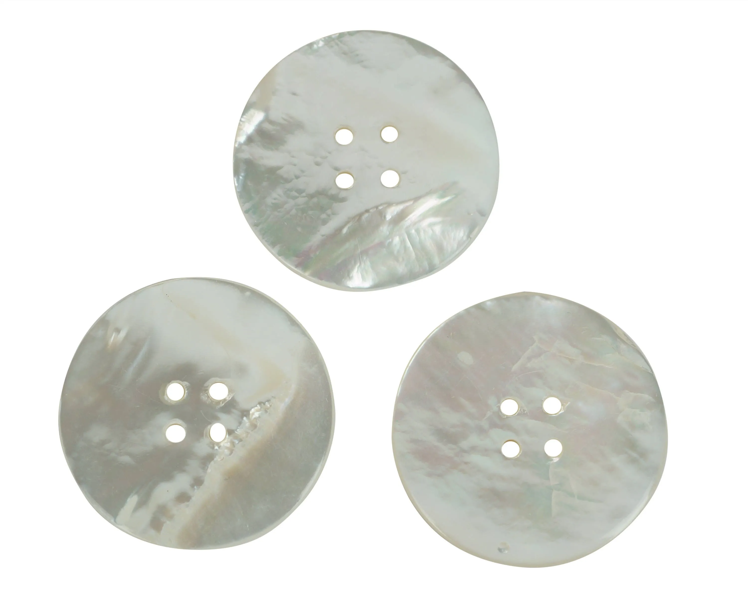 Antique MOP Buttons Pearlescent Finish Mother of Pearl Shell 1 3/8 Set of 3