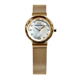 ARIES GOLD ENCHANT JEWEL GOLD STAINLESS STEEL L 5026 G-MOP MESH STRAP WOMEN'S WATCH