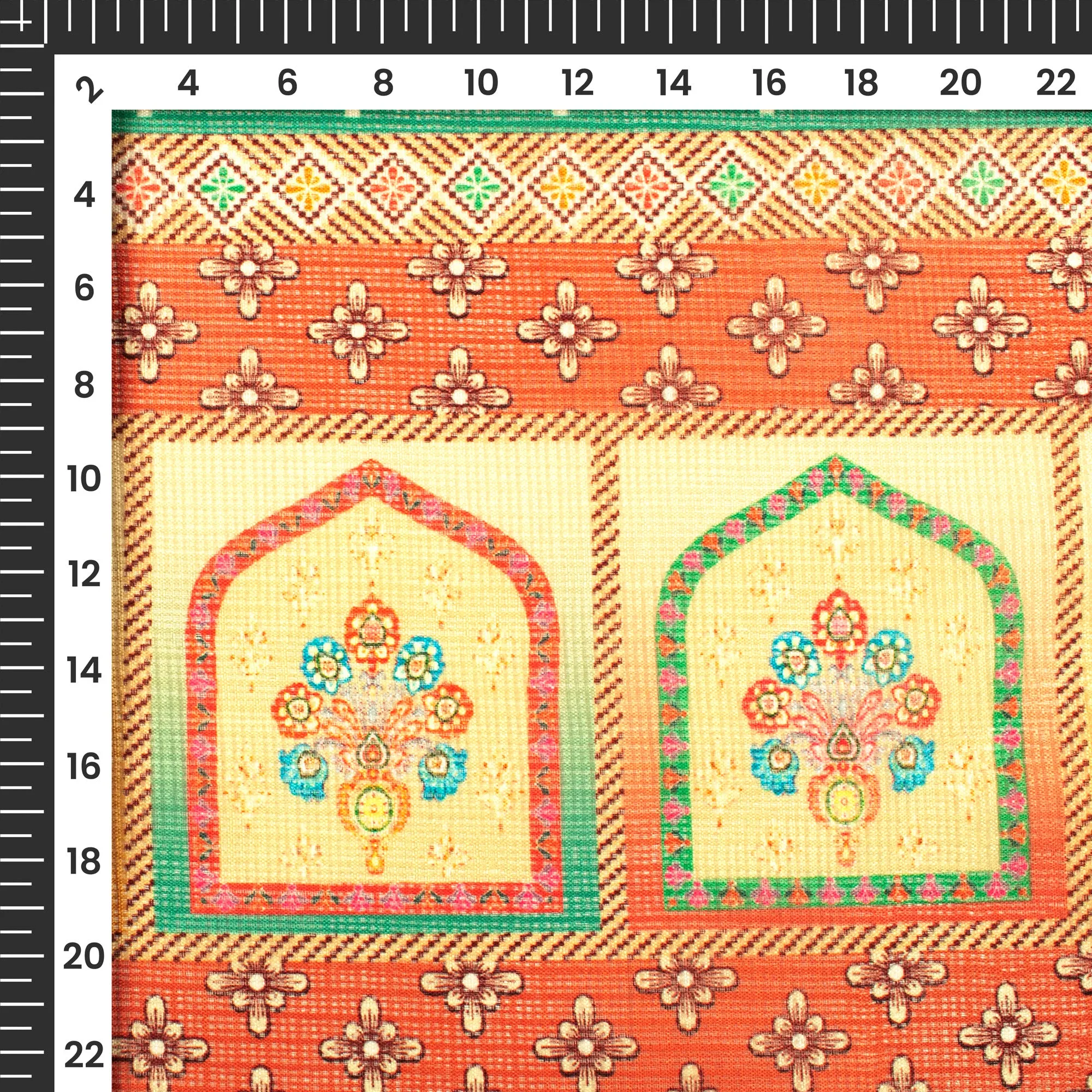 Attractive Ethnic Digital Print Kota Doria Fabric