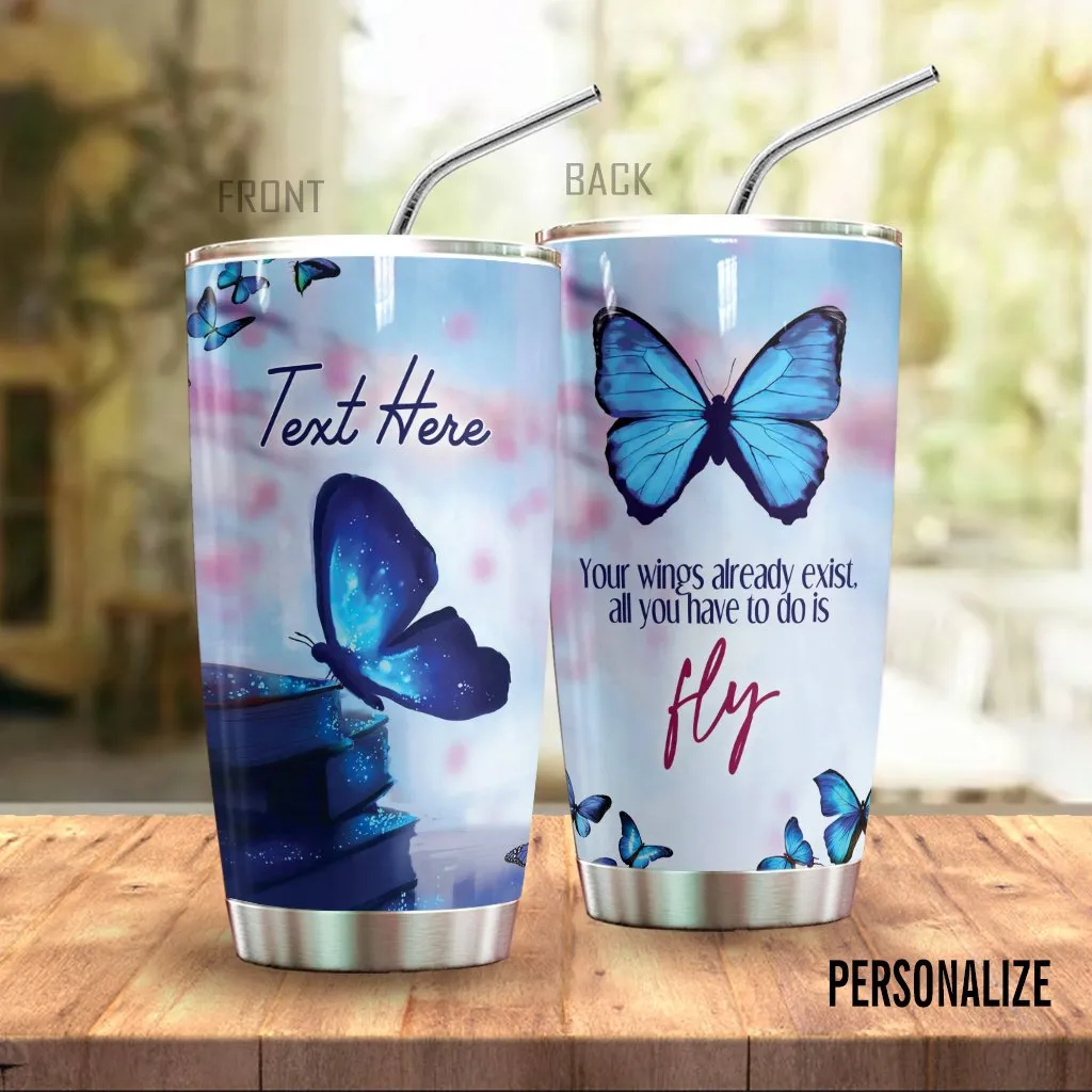 Butterfly Personalized Tumbler Fly