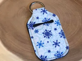 Christmas Sanitizer Keyring - Blue Snowflakes