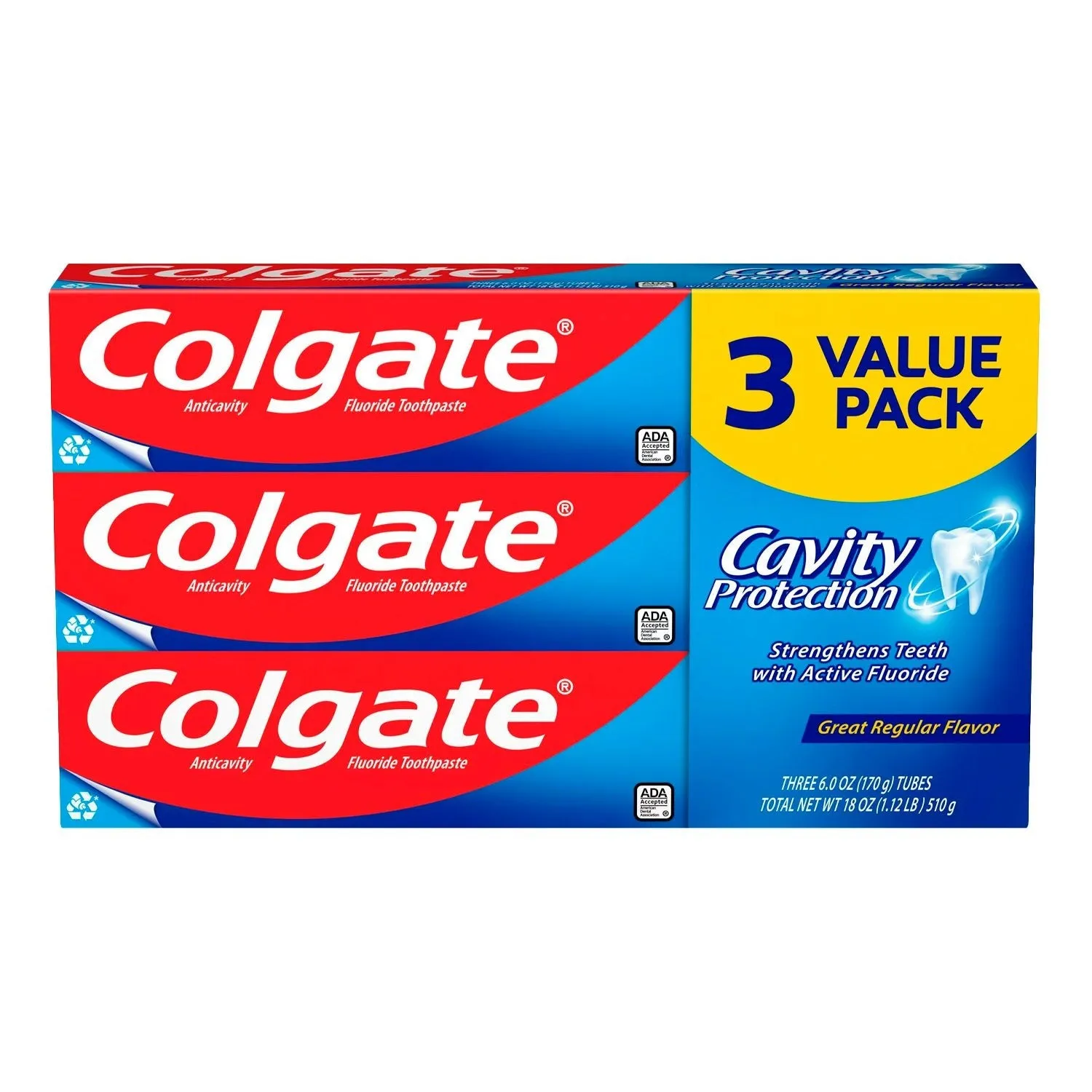 Colgate Fluoride Toothpaste Value Pack 3pcs