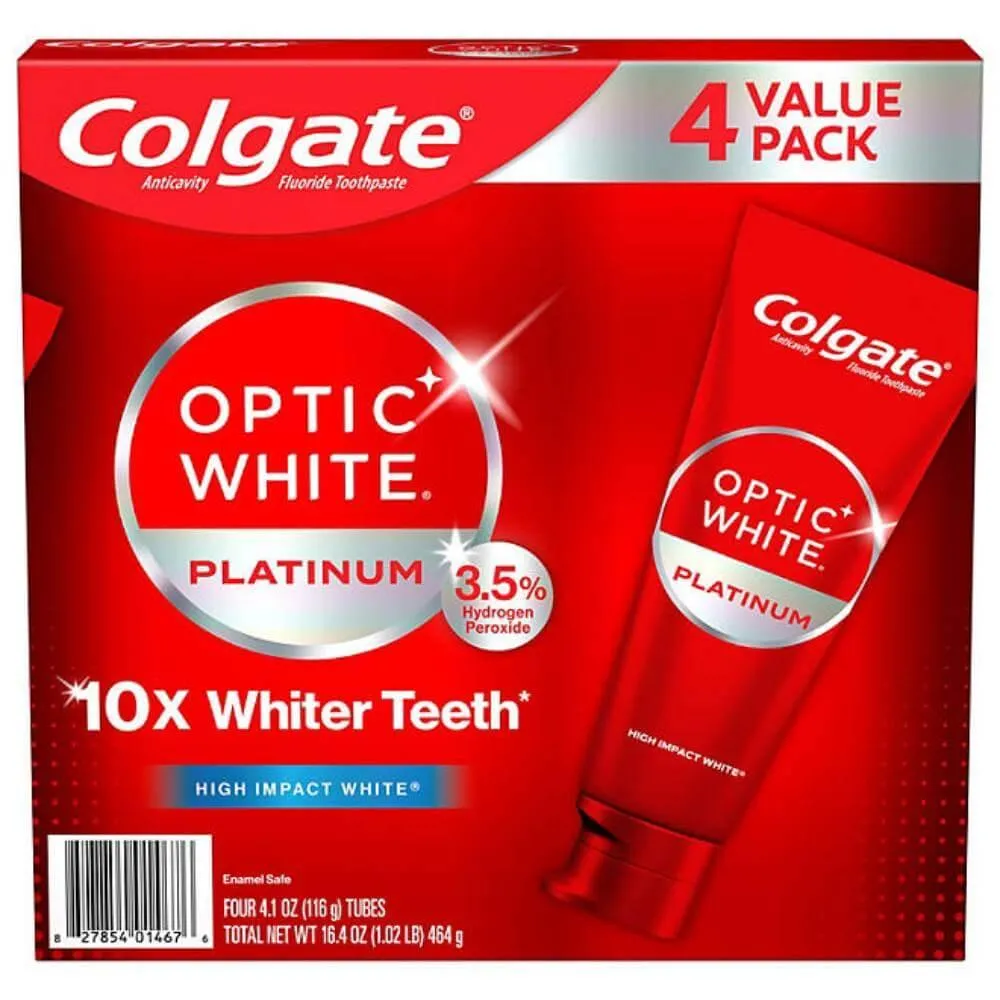 Colgate - Optic White Platinum Teeth Whitening Toothpaste - 4.1 Oz - 4 Pack