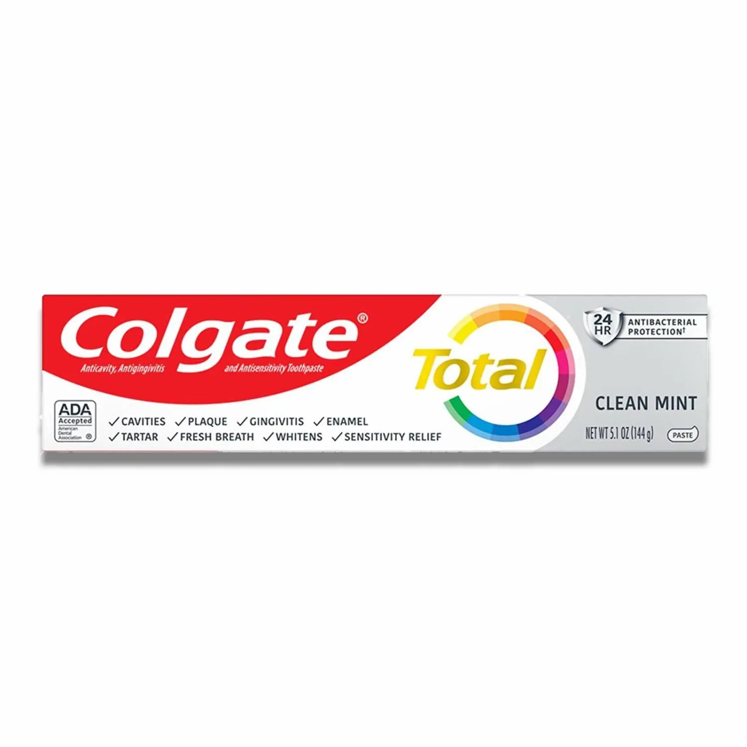 Colgate - Total Antibacterial Protection Toothpaste, Mint - 5.1 Oz - 24 Pack