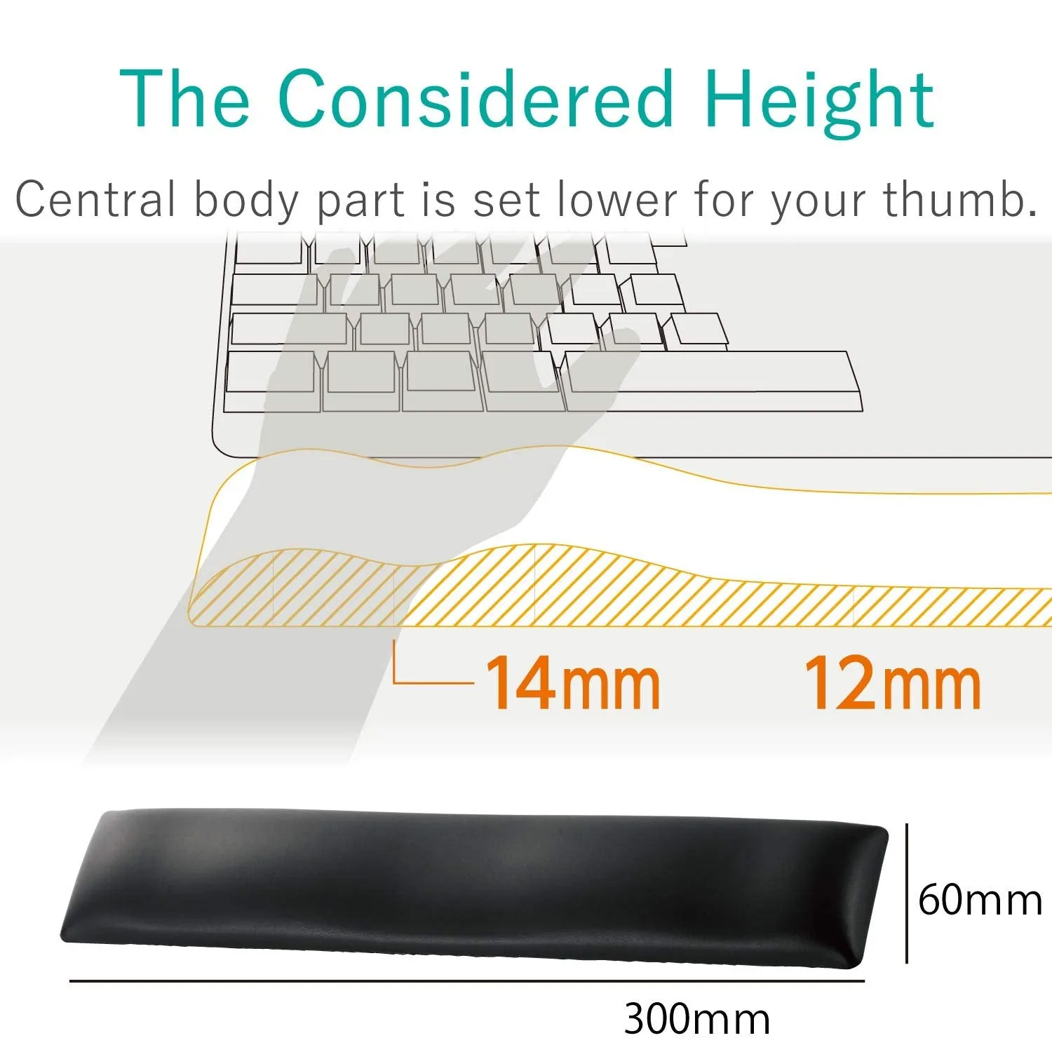 ELECOM MOH-FTPBK Wrist Rest FITTIO Fatigue Reduction/Memory Foam/Anti Skid