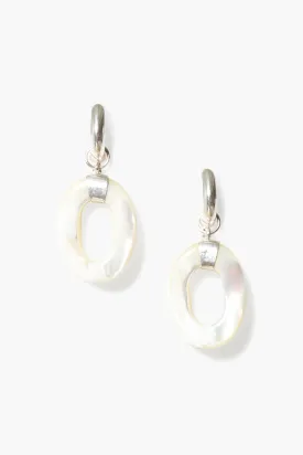 Jordan Hoop Earrings White MOP