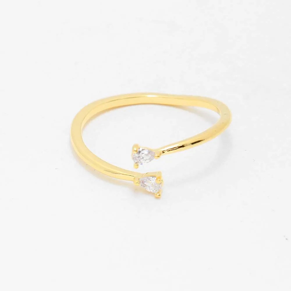 Jupiter Yellow Gold Dipped Wraparound Adjustable Dainty Ring