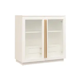 New York Oak Bar Cabinet - White