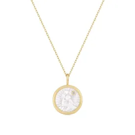 ZODIAC AQUARIUS MOTHER OF PEARL NECKLACE